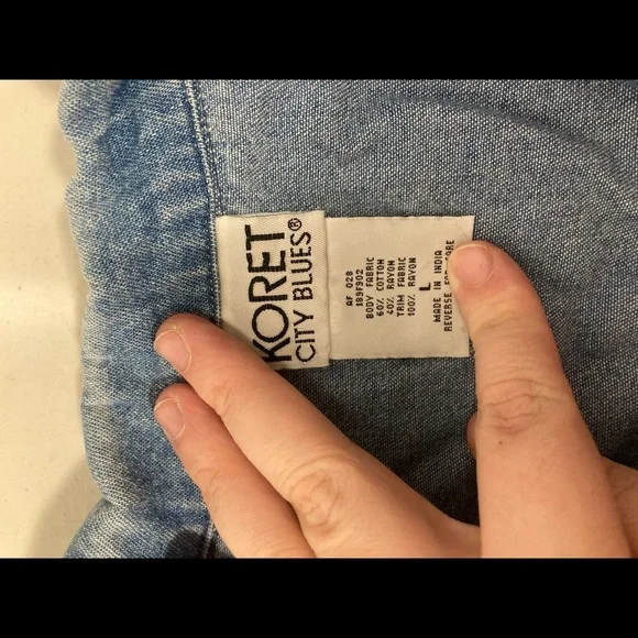 Vintage Koret City Blues Denim Jean Button Vest Upper  Floral  Large. - Picture 2 of 11